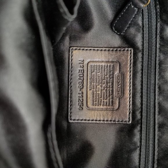 Coach Turnlock Legacy Brushe Black Leather Shoulder Bag - Picture 5 of 7